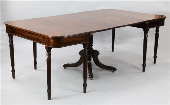 A Regency Irish mahogany extending dining table, W.6ft 6in D.3ft 10in. H.2ft 5in.